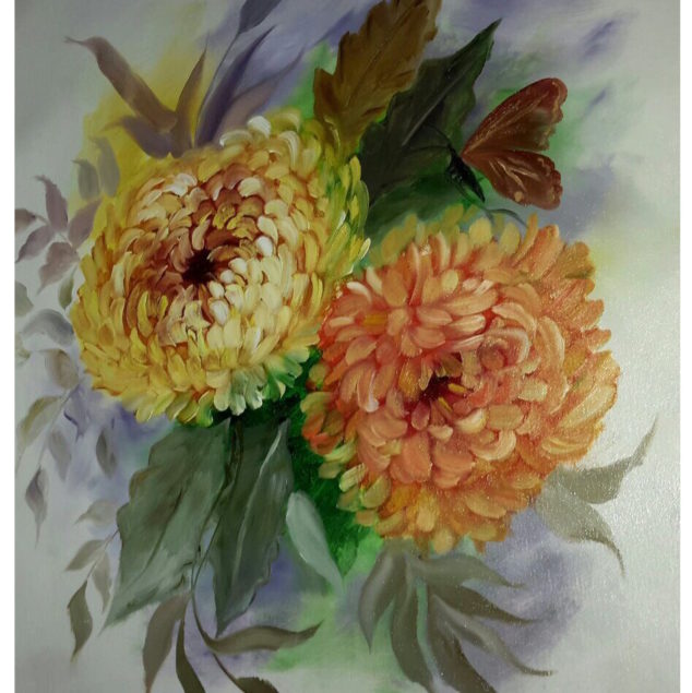 Chrysanthemums 16x20 Oil